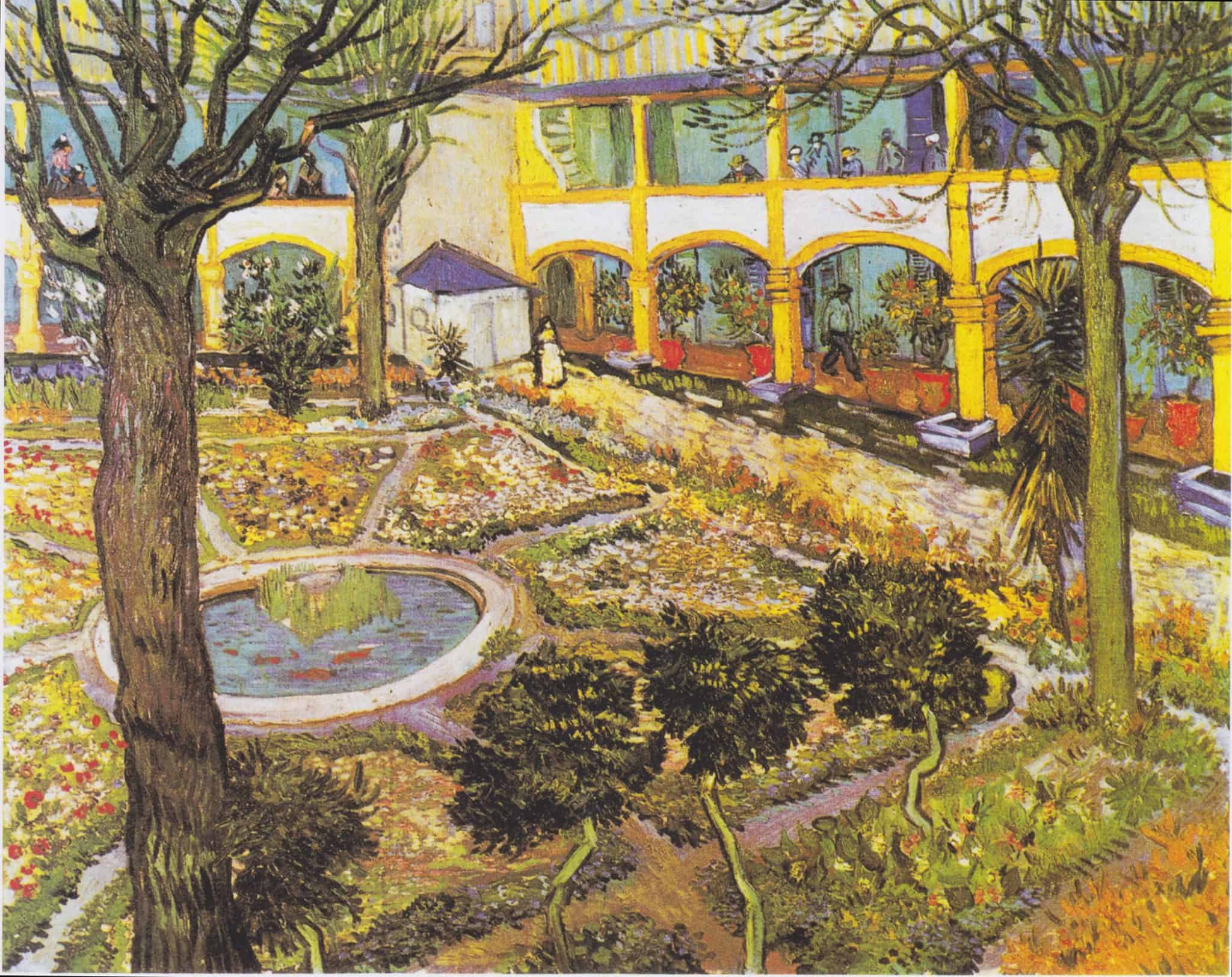 Vincent Van Gogh's Garden in the Hospital in Arles. Oil on canvas, 1889.