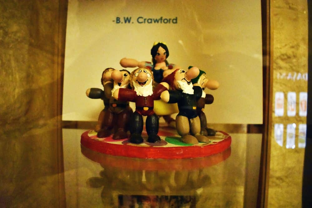 Pecan people created by B.W. Crawford. On display in the Courthouse on the square, Denton, Texas, Jully 12, 2017. Photo by Vivian Farmer