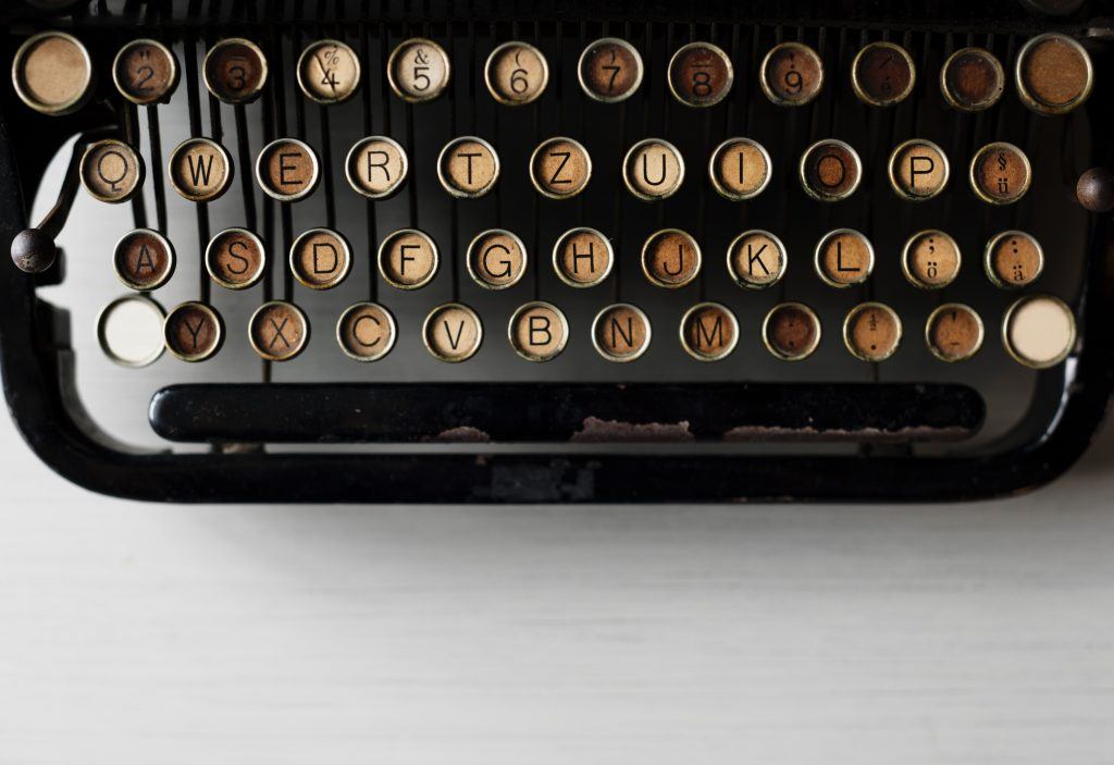 Photo by rawpixel.com on Unsplash. Typwriter