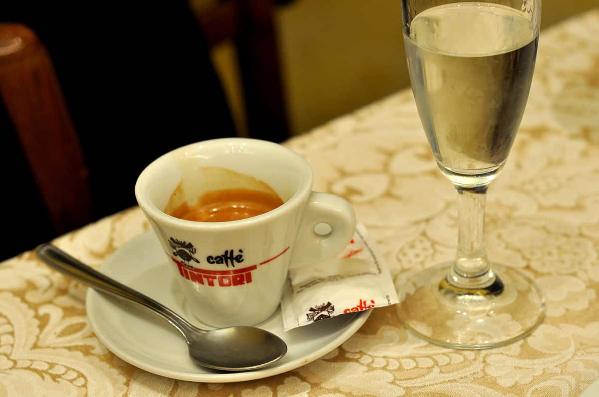 A picture of espresso and water by cyclonebill on flickr.