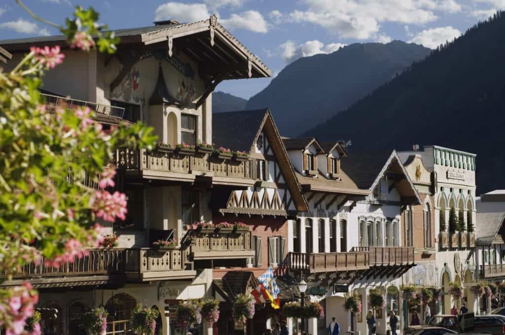 Bavarian style village located near Cascade Mountains.