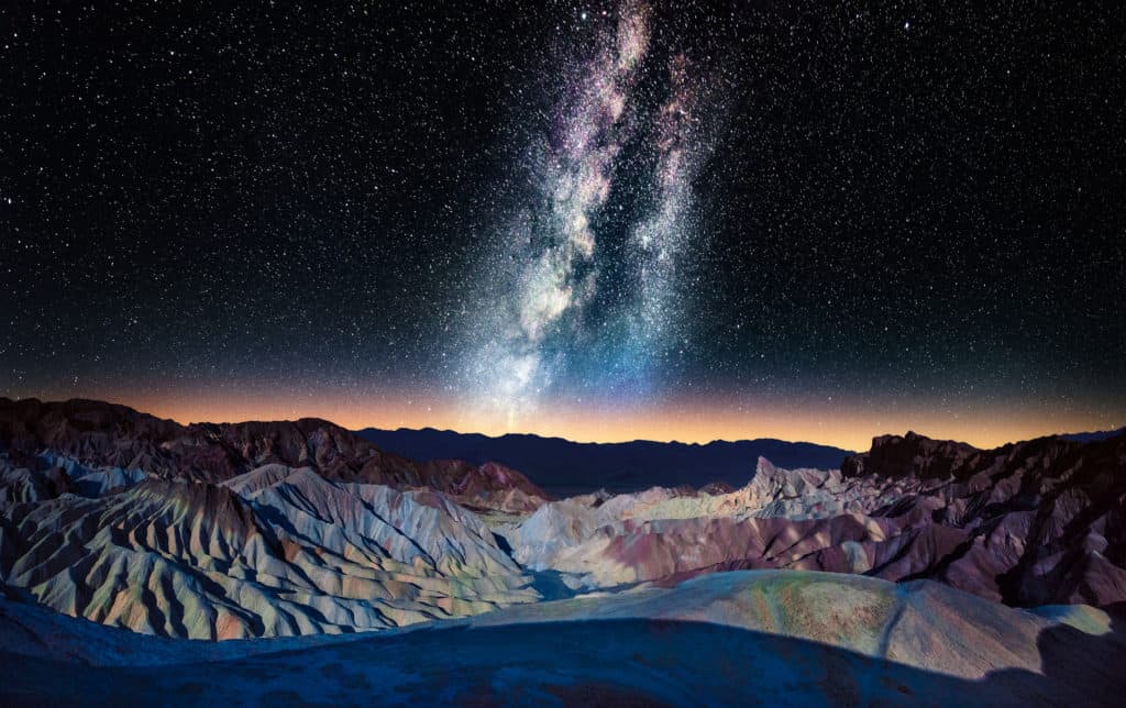 The Milky Way over Zabriskie Point, Death Valley.