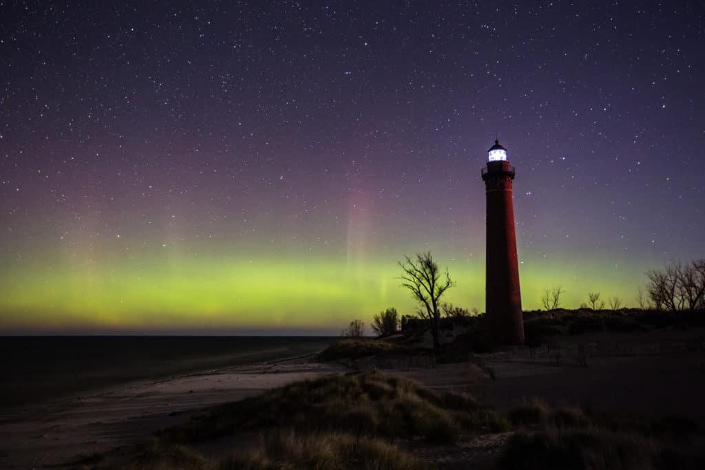 Little Sable Point Lighthouse, Michigan Northern Lights.