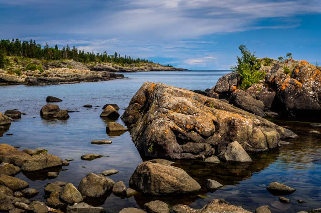 Rocky bay of Rock Harbor in Isle Royale National Park.
