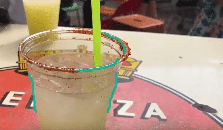A margarita on the rocks from Taqueria La Ventana
