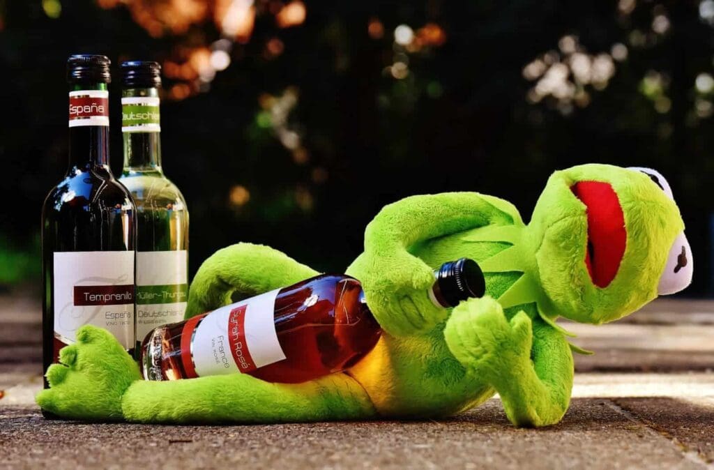 kermit and wine