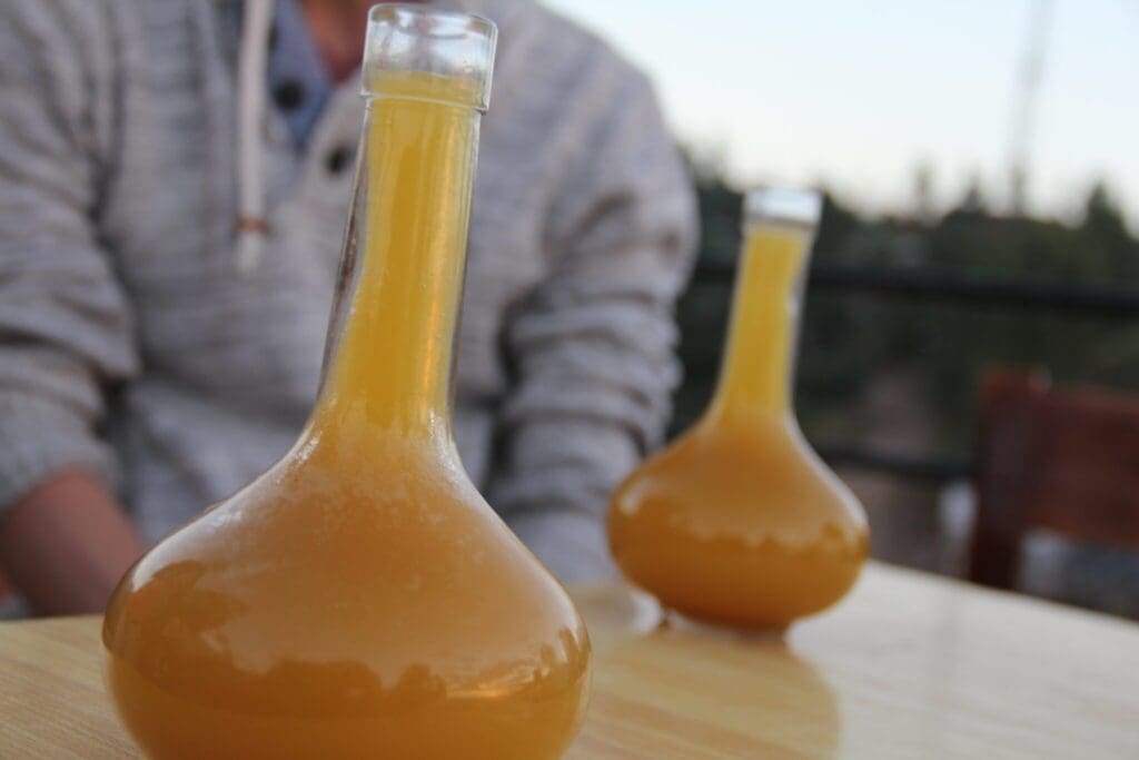 Two flasks of mead/honey wine